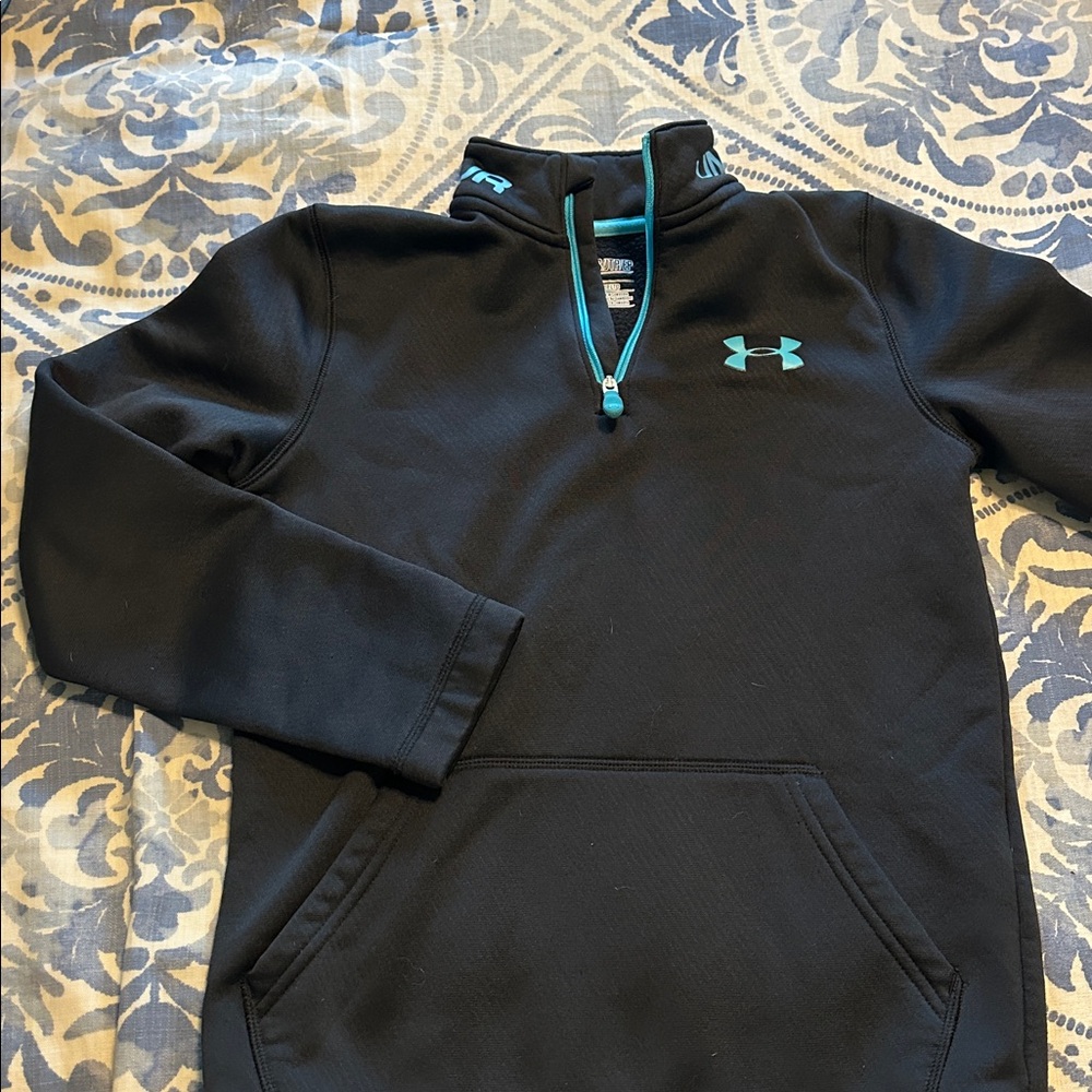 Under Armour Black Quarter-Zip with Blue Logo
